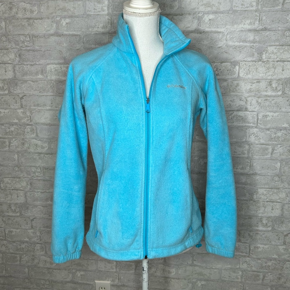 Columbia blue green fleece zip up jacket size S - Picture 1 of 4